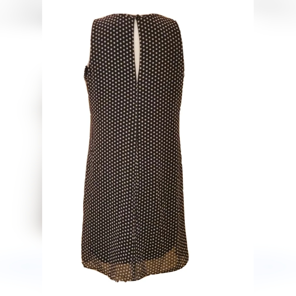 Anne Klein Polka Dots Sheath Sleeveless Dress. Black & White. Summer Dress. - Picture 3 of 6